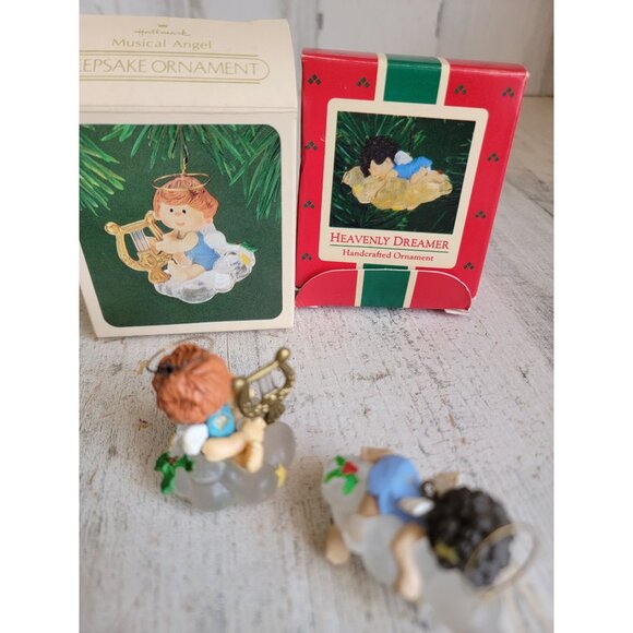 Hallmark heavenly dreamer angel vintage ornament Xmas religious set - Picture 7 of 7